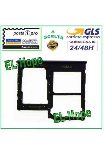 Slot Cart Fach Halter Nano SIM Micro SD Samsung Galaxy A40 SM-A405F Schwarz